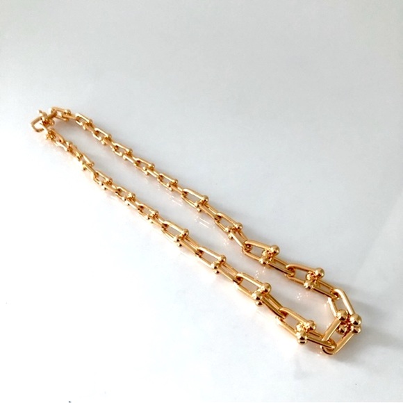 Gold Hardware Graduated Link U Necklace - Picture 5 of 12